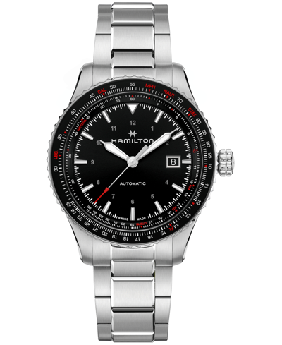 Shop Hamilton Men's Swiss Automatic Khaki Aviation Converter Stainless Steel Bracelet Watch 42mm