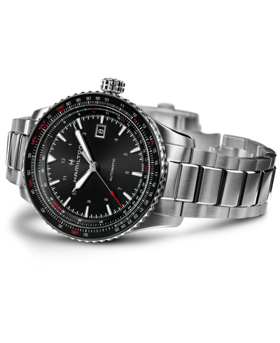 Shop Hamilton Men's Swiss Automatic Khaki Aviation Converter Stainless Steel Bracelet Watch 42mm