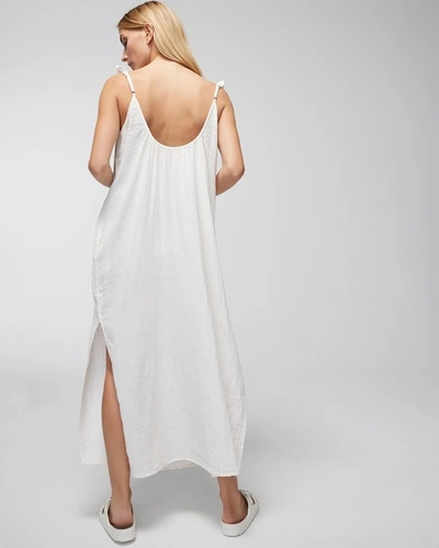 Shop Soma Women's  Swim Flutter-sleeve Cover-up Dress In White Size Medium