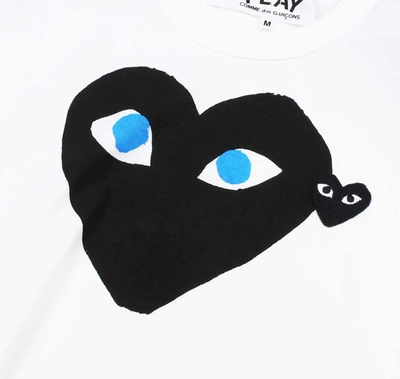 Shop Comme Des Garçons Play Black Heart-print T-shirt In Bianco