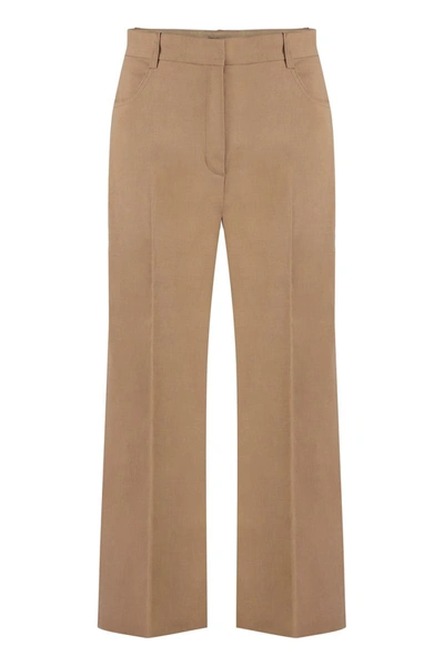 Shop Pinko Protesilao Cropped Trousers In Camel