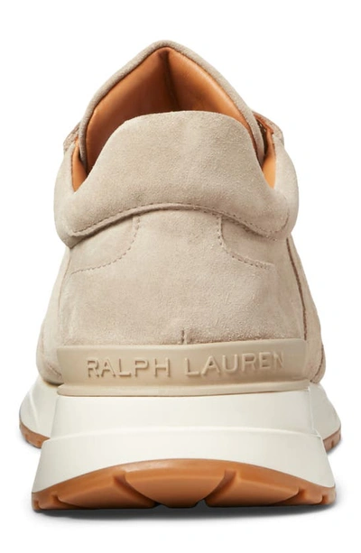 Shop Ralph Lauren Purple Label Ethan Ii Calfskin Suede Sneaker In Cream