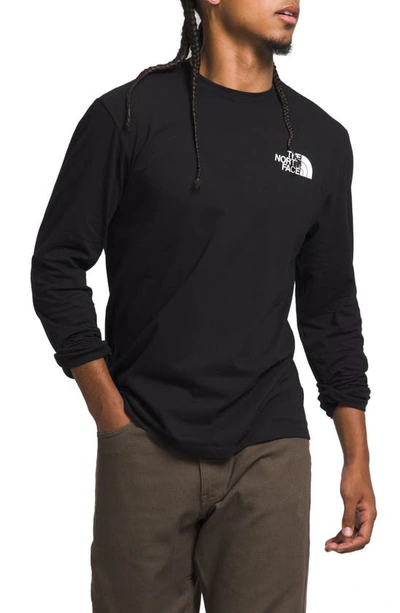 Shop The North Face Long Sleeve Nse Box Logo Graphic T-shirt In Tnf Black/ Photo Real