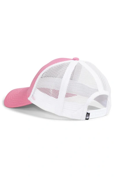 Shop The North Face Mudder Trucker Recycled Hat In Orchid Pink/ Jumbo Hd Logo