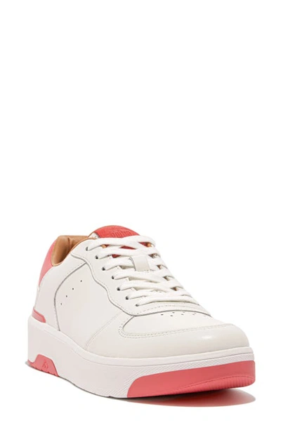 Shop Fitflop Rally Evo Platform Sneaker In Urban White/ Rosy Coral