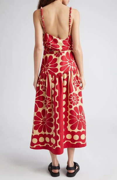 Farm Rio Palermo Drop Waist Dress In Red | ModeSens
