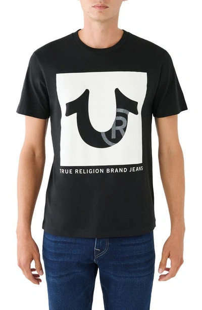Shop True Religion Brand Jeans Studded Logo Graphic T-shirt In Jet Black