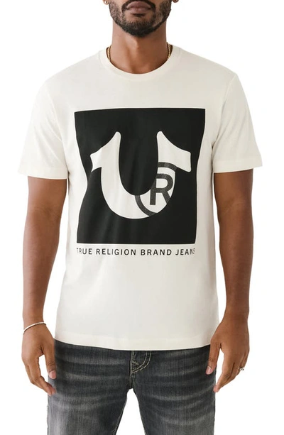 Shop True Religion Brand Jeans Studded Logo Graphic T-shirt In Winter White