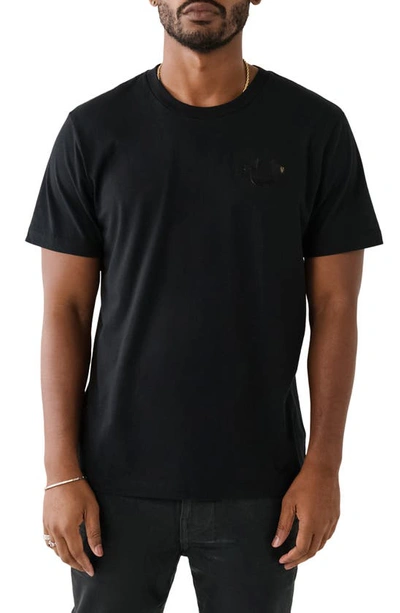Shop True Religion Brand Jeans Box Cotton Graphic T-shirt In Jet Black