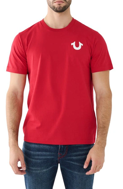 Shop True Religion Brand Jeans Box Cotton Graphic T-shirt In Jester Red