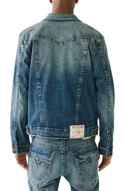 Shop True Religion Brand Jeans Jimmy Denim Jacket In Caspien Sea