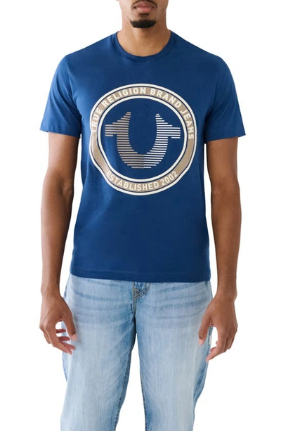 Shop True Religion Brand Jeans Strike Graphic T-shirt In Estate Blue