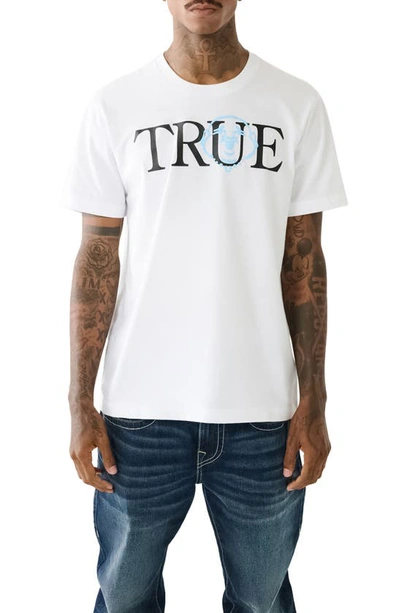 Shop True Religion Brand Jeans True Face Graphic T-shirt In Optic White