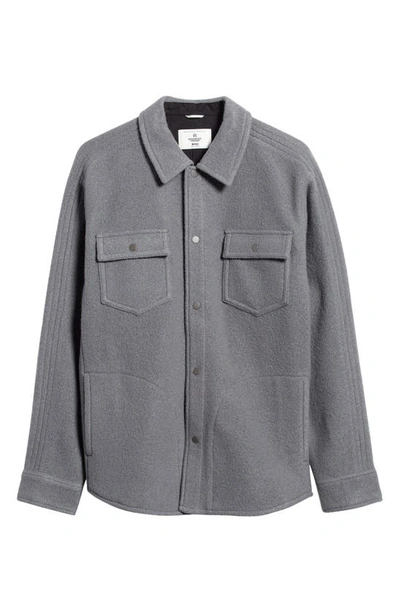 Shop Reigning Champ Warden Boiled Wool Overshirt In Carbon
