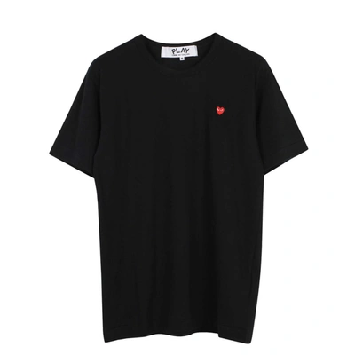 Shop Comme Des Garçons Play Small Heart Logo T-shirt Black In Nero