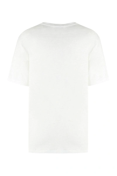 Shop Isabel Marant Étoile Zewel Logo Print Linen T-shirt In White