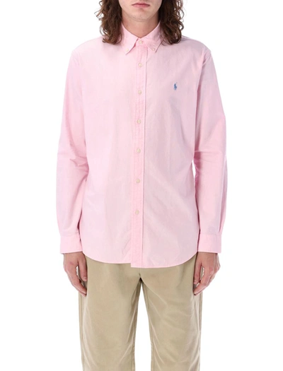 Shop Polo Ralph Lauren Oxford Shirt In Caramel Pink