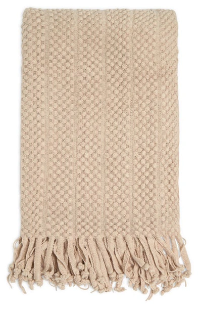 Shop Artisan 34 Willow Poppy Road Knit Throw Blanket In Beige