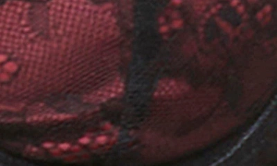 Seven 'til Midnight Lace Bra, Garter Belt & Thong Set In Black/ Wine