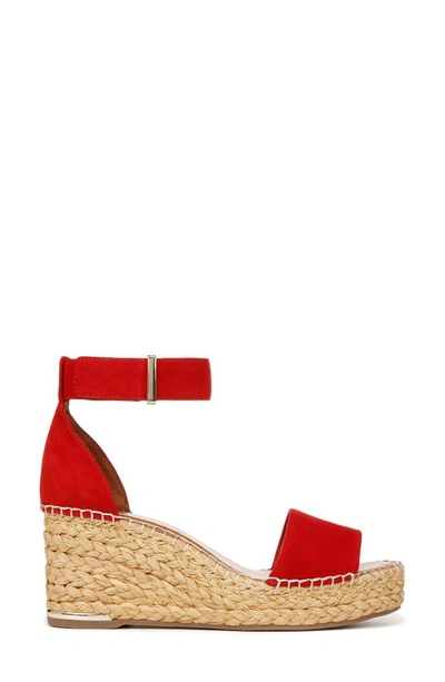 Shop Franco Sarto Clemens Espadrille Wedge Sandal In Red Suede