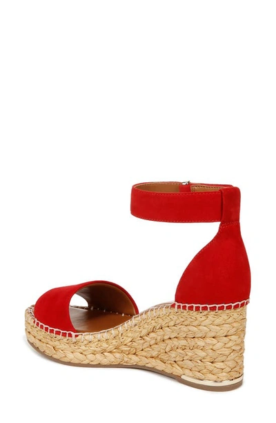 Shop Franco Sarto Clemens Espadrille Wedge Sandal In Red Suede