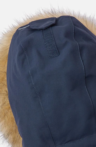 Reima Tec Stava Waterproof & Windproof Insulated Snowsuit With Faux Fur Trim In Navy