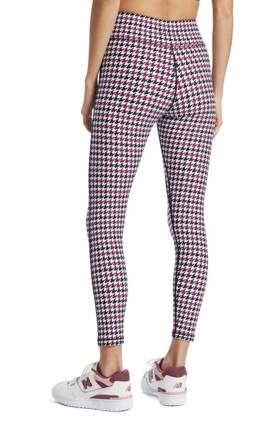 Shop Bandier Center Stage Houndstooth Leggings In Cordovan Houndstooth