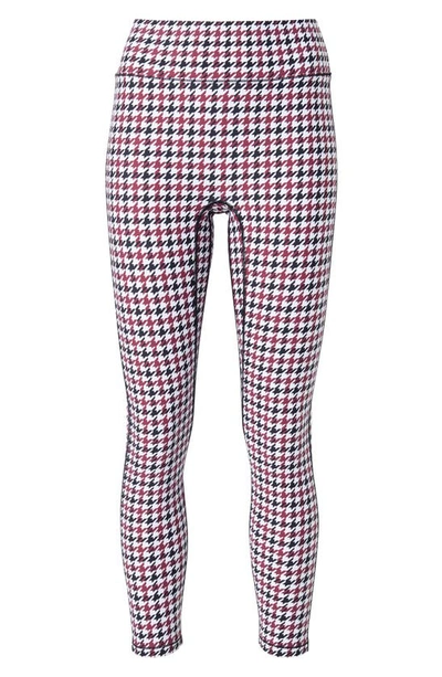 Shop Bandier Center Stage Houndstooth Leggings In Cordovan Houndstooth