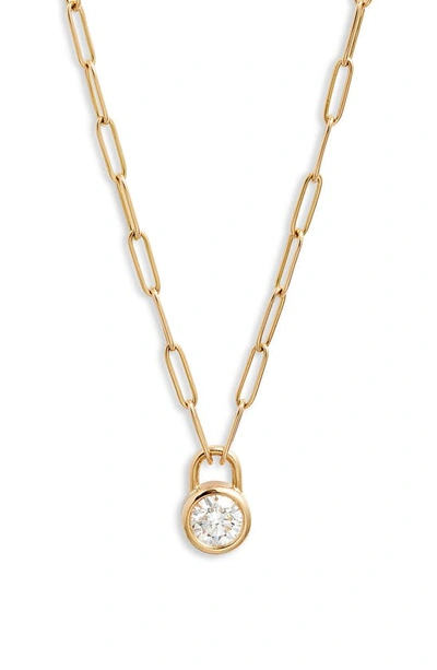 Shop Courbet Pont Des Arts Lab Created Diamond Pendant Necklace In Yellow Gold