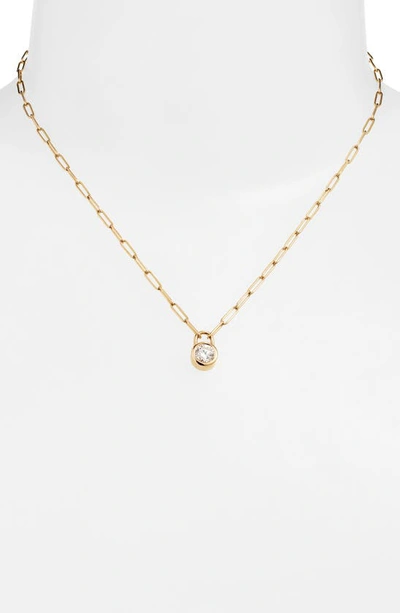 Shop Courbet Pont Des Arts Lab Created Diamond Pendant Necklace In Yellow Gold