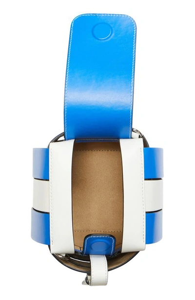 Shop Jw Anderson Knot Leather Crossbody Bag In Blue/ White