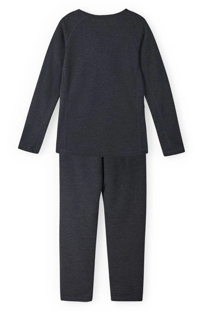 Shop Reima Kids' Lani Thermal Top & Pants Set In Black Melange