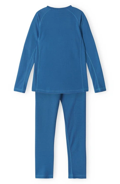 Shop Reima Kids' Lani Thermal Top & Pants Set In Soft Navy