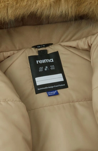 Shop Reima Tec Lappi Waterproof Snowsuit With Faux Fur Trim In Light Oak