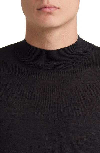 Shop Blk Dnm Wool & Silk Mock Neck Sweater In Black