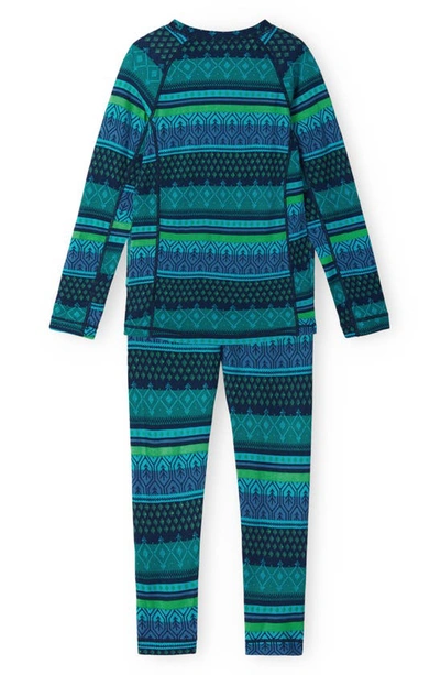 Shop Reima Kids' Thermal Base Layer Top & Pants Set In Teal