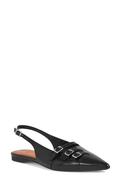 Shop Vagabond Shoemakers Hermine Pointed Toe Slingback Flat In Black