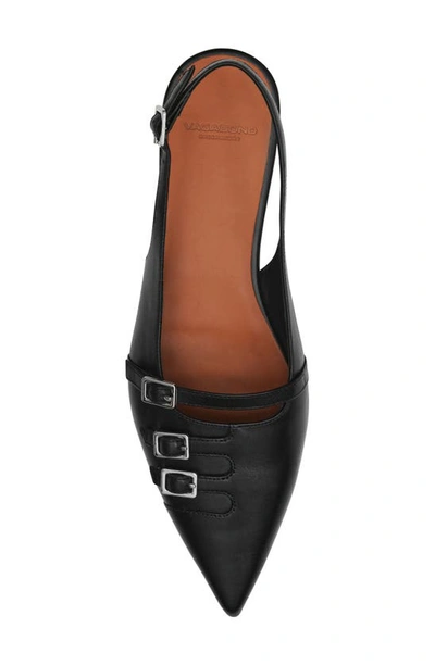 Vagabond Shoemakers Hermine Pointed Toe Slingback Flat In Black
