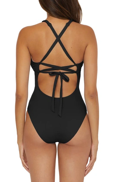 Shop Soluna Braid Trim One-piece Swimsuit In Black