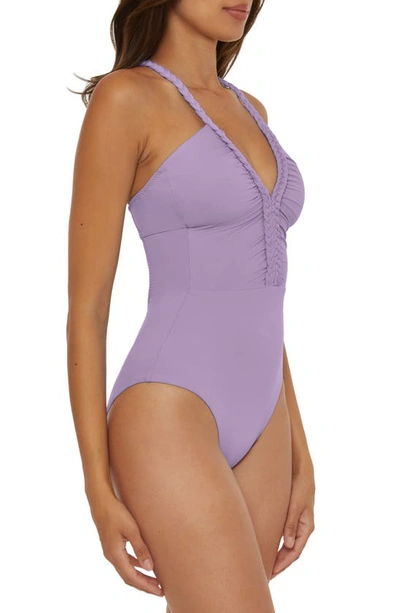 Shop Soluna Braid Trim One-piece Swimsuit In Dove