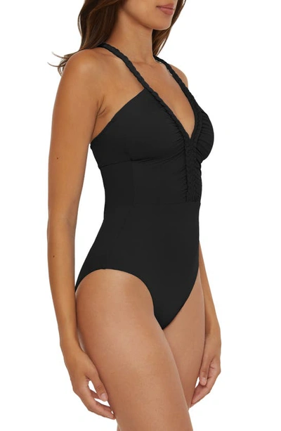 Shop Soluna Braid Trim One-piece Swimsuit In Black