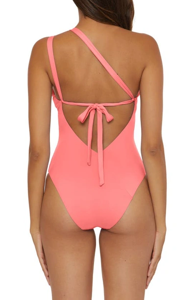 Shop Soluna One-shoulder Cutout One-piece Swimsuit In Garden Pink