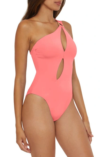 Soluna One-shoulder Cutout One-piece Swimsuit In Garden Pink