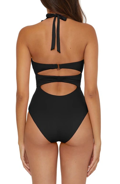 Shop Soluna Ruffle Strappy One-piece Swimsuit In Black