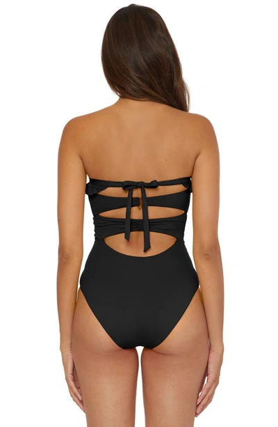 Shop Soluna Ruffle Strappy One-piece Swimsuit In Black