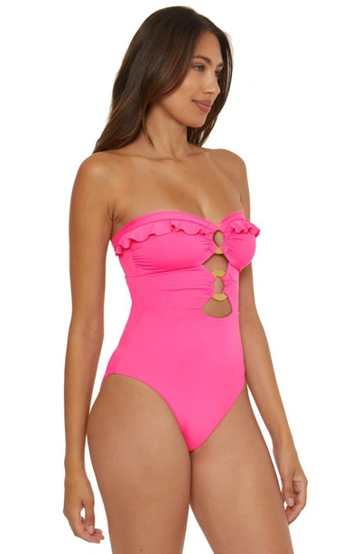Shop Soluna Ruffle Strappy One-piece Swimsuit In Daiquiri