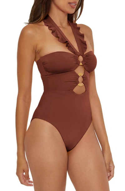 Shop Soluna Ruffle Strappy One-piece Swimsuit In Coconut