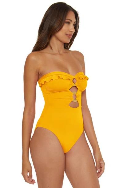 Shop Soluna Ruffle Strappy One-piece Swimsuit In Sunny