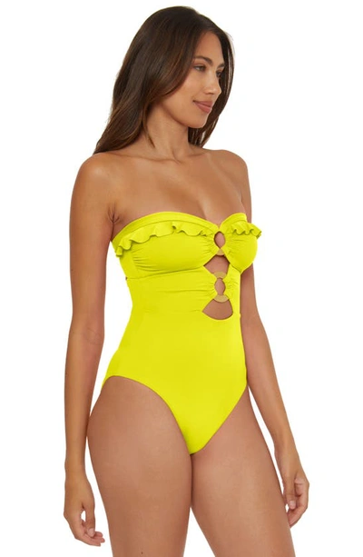 Shop Soluna Ruffle Strappy One-piece Swimsuit In Zesty
