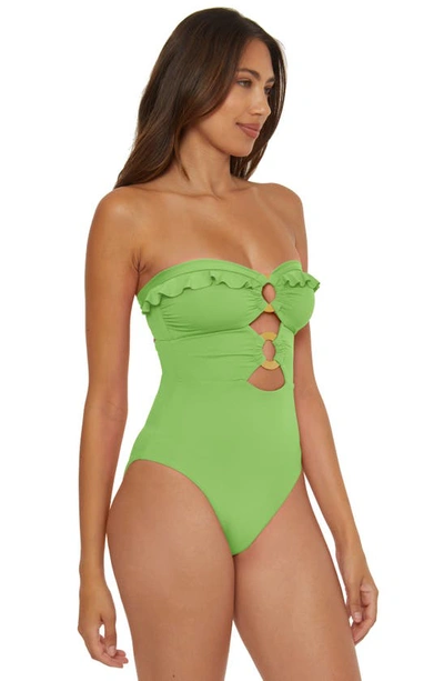 Shop Soluna Ruffle Strappy One-piece Swimsuit In Matcha